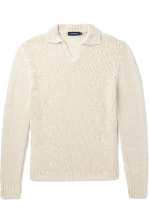Thom Sweeney Linen-Blend Polo Shirt