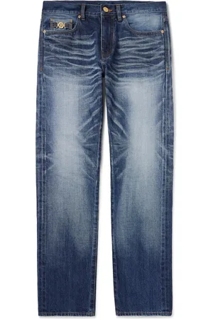 VERSACE Slim-Fit Straight-Leg Embellished Jeans