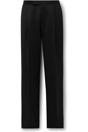 Favourbrook Tommy Straight-Leg Grosgrain-Trimmed Pleated Wool Tuxedo Trousers