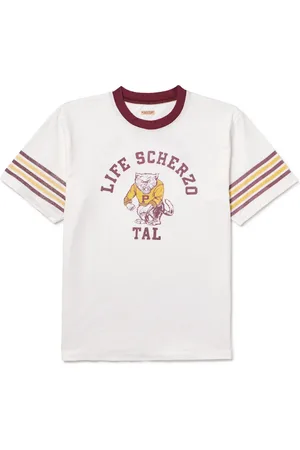 KAPITAL Piped Printed Cotton-Jersey T-Shirt