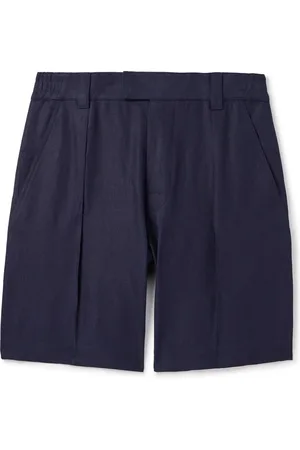 Loro Piana Reinga Wide-Leg Pleated Linen-Twill Bermuda Shorts