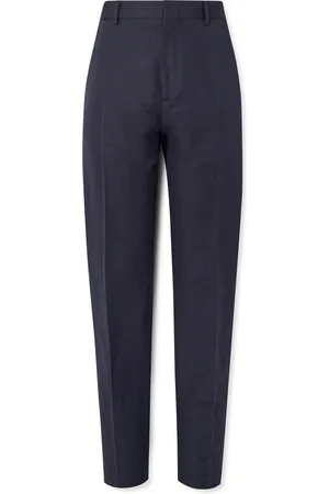 Loro Piana Cedric Tapered Cotton and Linen-Blend Canvas Trousers