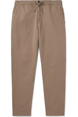Mr P. James Straight-Leg Cotton and Linen-Blend Twill Drawstring Trousers