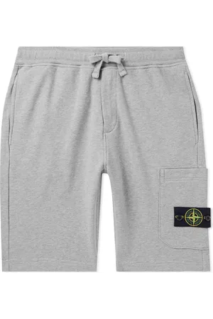 Stone Island Straight-Leg Logo-Appliquéd Garment-Dyed Cotton-Jersey Shorts