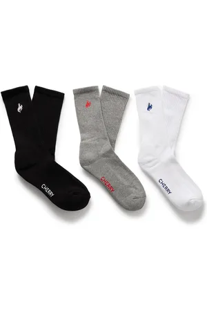 CHERRY LOS ANGELES Three-Pack Ribbed Cotton-Blend Socks