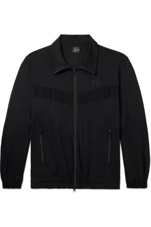 Pins & Needles Logo-Embroidered Fringed Tech-Jersey Track Jacket