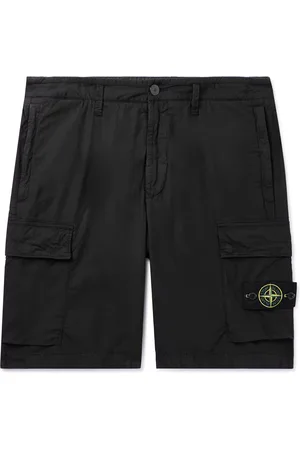 Stone Island Straight-Leg Logo-Appliquéd Cotton-Blend Canvas Cargo Shorts