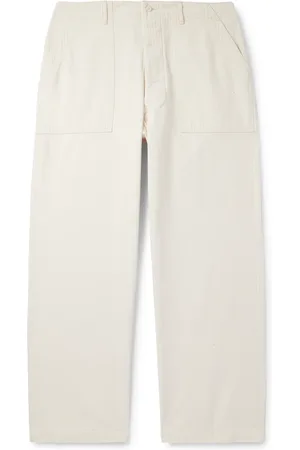ORSLOW Straight-Leg Herringbone Cotton Trousers