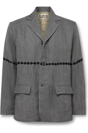 Kartik Research Embroidered Linen Blazer