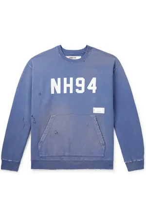NEIGHBORHOOD Savage Printed Distressed Cotton-Jersey Sweatshirt
