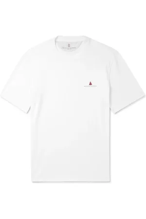 Brunello Cucinelli Slim-Fit Logo-Print Cotton-Jersey T-Shirt