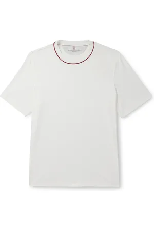Brunello Cucinelli Piped Cotton-Jersey T-Shirt