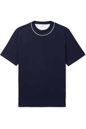Brunello Cucinelli Piped Cotton-Jersey T-Shirt
