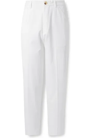 Brunello Cucinelli Straight-Leg Pleated Cotton Trousers