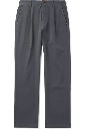 Mr P. Edward Straight-Leg Pleated Cotton-Blend Cavalry Twill Trousers