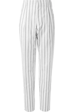 Brunello Cucinelli Straight-Leg Pleated Pinstriped Cotton Trousers