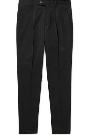 Brunello Cucinelli Tapered Pleated Cotton-Twill Trousers