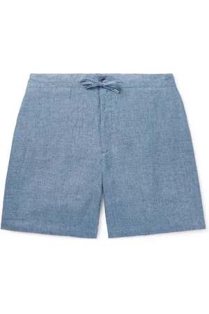 Mr P. Straight-Leg Linen-Chambray Drawstring Shorts