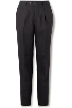 Brunello Cucinelli Slim-Fit Pleated Linen Suit Trousers