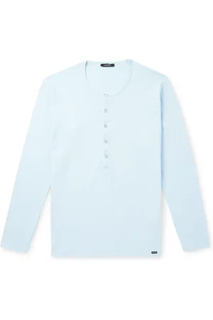 Tom Ford Slim-Fit Stretch-Cotton Jersey Henley Pyjama T-Shirt