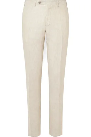 CANALI Slim-Fit Straight-Leg Linen Suit Trousers