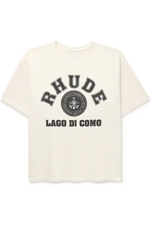 Rhude Como 1907 Lago di Como Logo-Print Cotton-Jersey T-Shirt