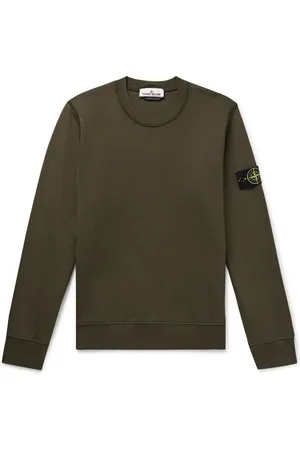 Stone Island Logo-Appliquéd Garment-Dyed Organic Cotton-Jersey Sweatshirt
