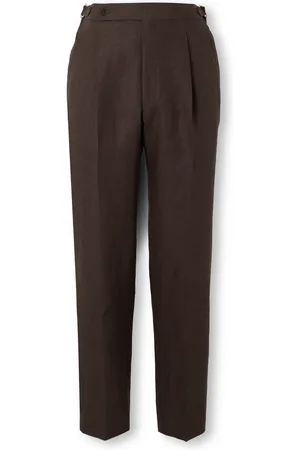 Stoffa Straight-Leg Pleated Linen Trousers