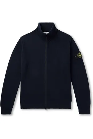 Stone Island Logo-Appliquéd Ribbed-Knit Organic Cotton Cardigan