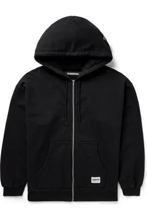 NEIGHBORHOOD Logo-Appliquéd Printed Cotton-Jersey Zip-Up Hoodie