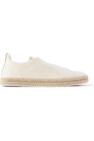Ermenegildo Zegna Triple Stitch™ Leather-Trimmed Canvas Slip-On Sneakers