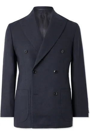 Kaptain Sunshine Double-Breasted Linen and Silk-Blend Blazer
