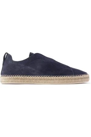 Ermenegildo Zegna Triple Stitch™ Leather-Trimmed Suede Slip-On Sneakers