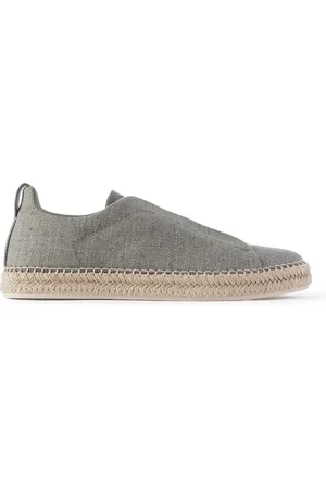 Ermenegildo Zegna Triple Stitch™ Leather-Trimmed Canvas Slip-On Sneakers