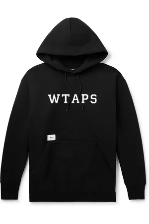 Wtaps Academy Logo-Print Appliquéd Cotton-Jersey Hoodie