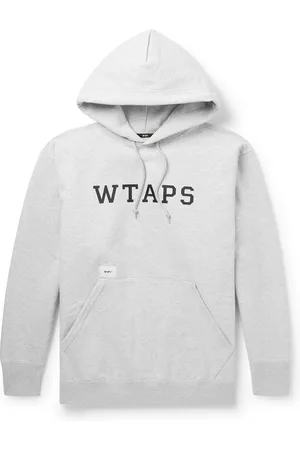 Wtaps Academy Logo-Print Appliquéd Cotton-Jersey Hoodie