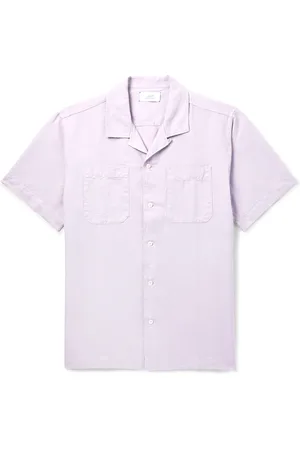 Mr P. Michael 2 Convertible-Collar Cotton and Linen-Blend Twill Shirt