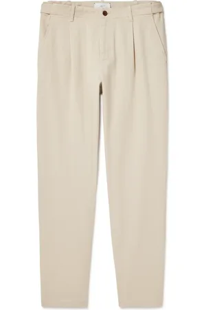 Mr P. Daniel Tapered Pleated Stretch Organic Cotton-Twill Trousers