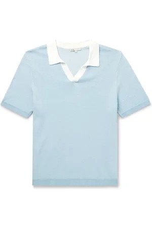 ONIA Johnny Two-Tone Cotton Polo Shirt