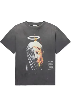 SAINT MXXXXXX Angel Tee Distressed Printed Cotton-Jersey T-Shirt