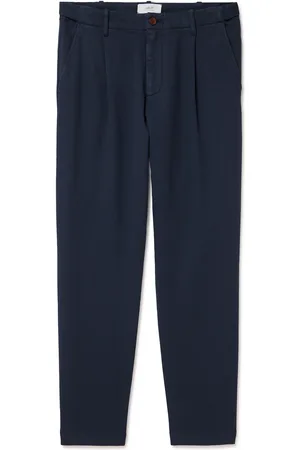 Mr P. Daniel Tapered Pleated Stretch Organic Cotton-Twill Trousers