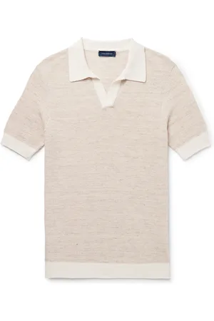 Thom Sweeney Slim-Fit Birdseye Cotton and Linen-Blend Polo Shirt