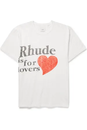 Rhude Lovers Club Logo-Print Slub Cotton-Jersey T-Shirt