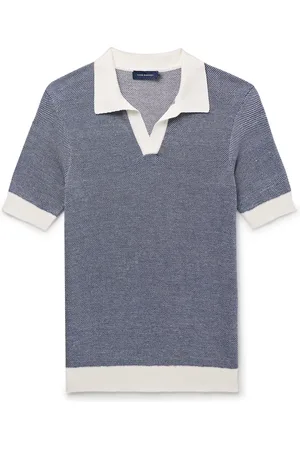 Thom Sweeney Slim-Fit Birdseye Cotton and Linen-Blend Polo Shirt