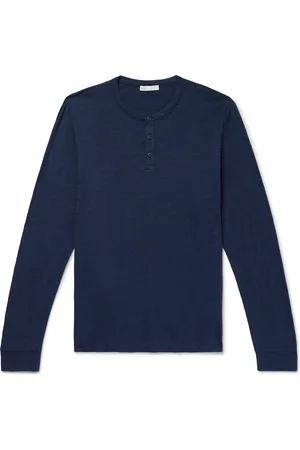 ONIA Slub Linen-Jersey Henley Top