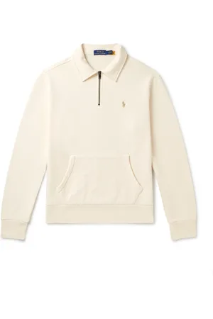Ralph Lauren Logo-Embroidered Cotton-Jersey Half-Zip Sweatshirt