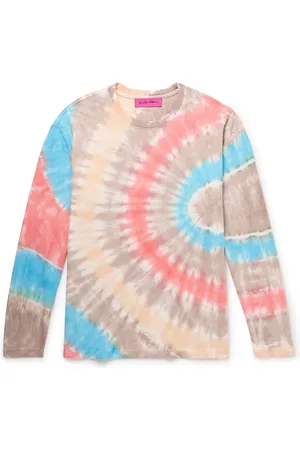 THE ELDER STATESMAN Geode Tie-Dyed Cotton and Cashmere-Blend Jersey T-Shirt