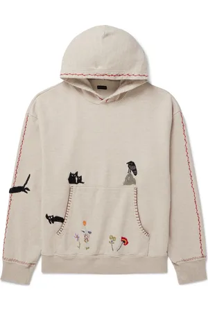 KAPITAL Embroidered Cotton-Jersey Hoodie
