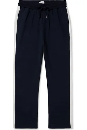 Mr P. Clubhouse Straight-Leg Striped Cotton-Blend Jersey Track Pants