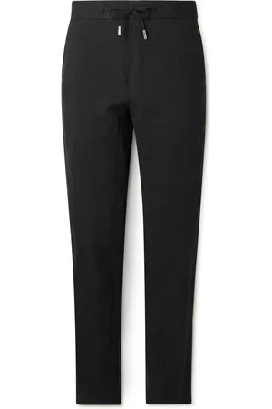 Mr P. James Straight-Leg Linen Drawstring Trousers